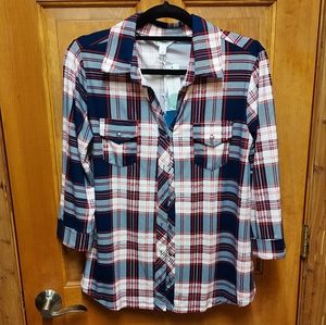 Market and Spruce Balsman Button Down Knit Top